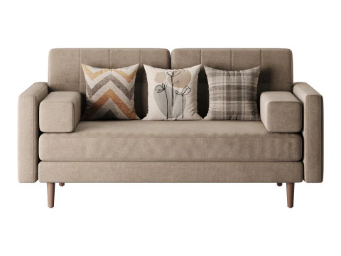 Ritz Luxe 2 Seater Sofa 3D Model