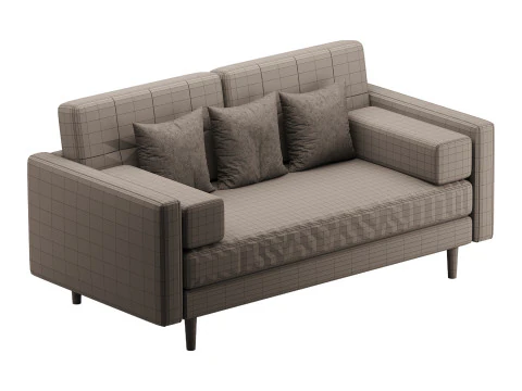 Ritz Luxe 2 Seater Sofa 3D Model