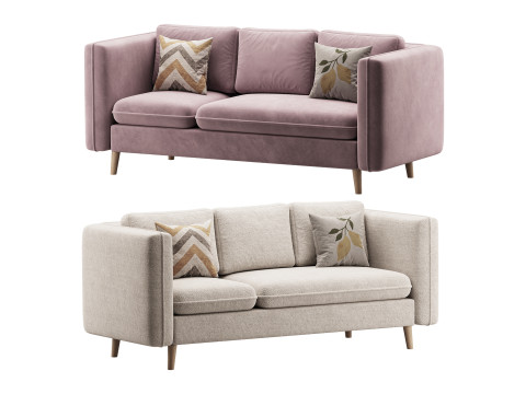 Sofa Couch with Ottoman 3Dモデル
