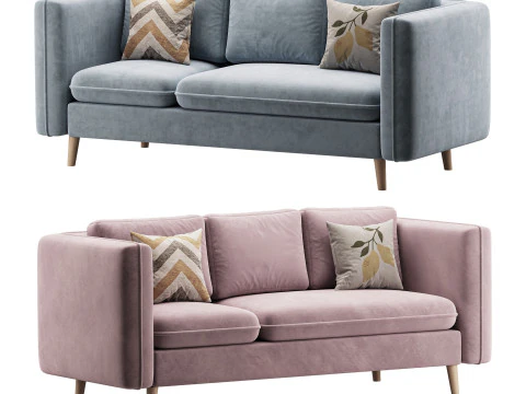 Divano letto con pouf Modello 3D