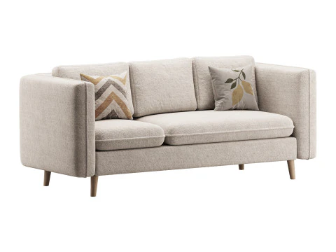 Divano letto con pouf Modello 3D