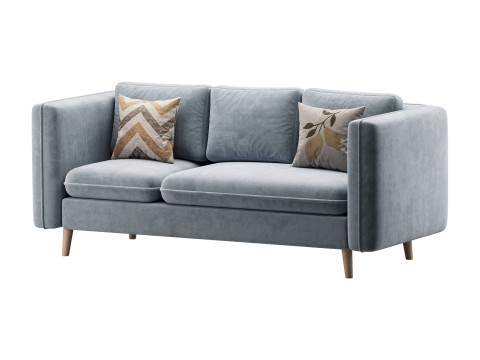 Sofa Couch with Ottoman 3Dモデル
