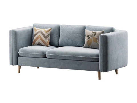 Divano letto con pouf Modello 3D