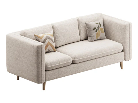 Divano letto con pouf Modello 3D