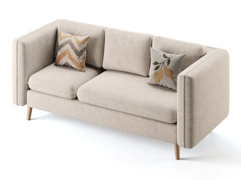 Sofa Couch with Ottoman 3Dモデル