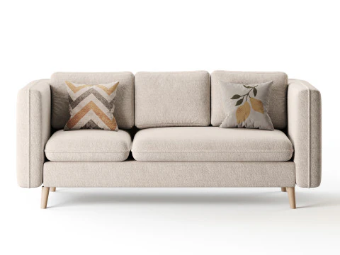 Divano letto con pouf Modello 3D