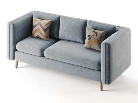 Sofa Couch with Ottoman 3Dモデル
