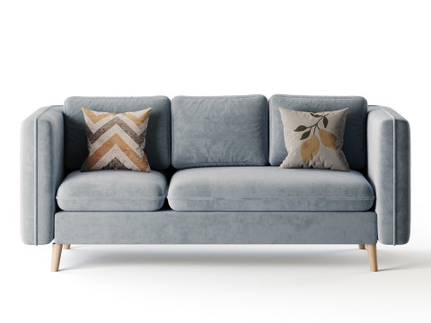 Sofa Couch with Ottoman 3Dモデル