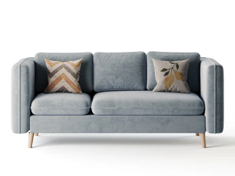 Divano letto con pouf Modello 3D