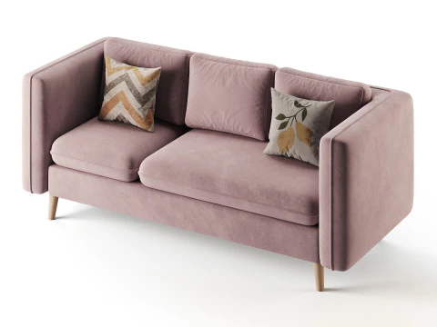 Divano letto con pouf Modello 3D