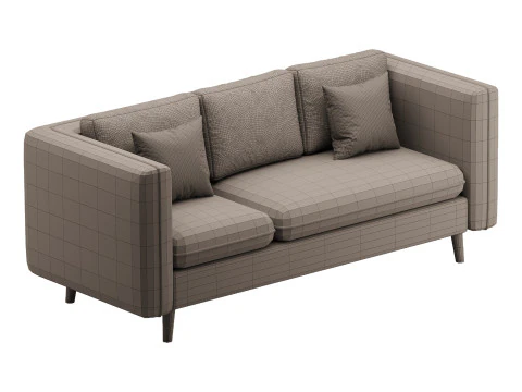 Divano letto con pouf Modello 3D