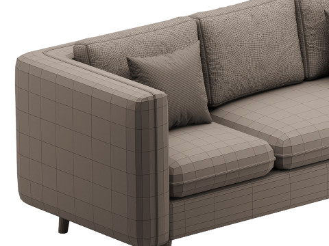Sofa Couch with Ottoman 3Dモデル