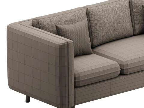 Divano letto con pouf Modello 3D
