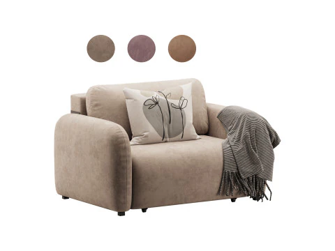 सोफा लवी वेलवेट बेज 3D मॉडल