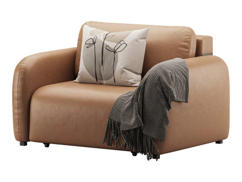 Sofa Lavi Velvet Beige 3D Model