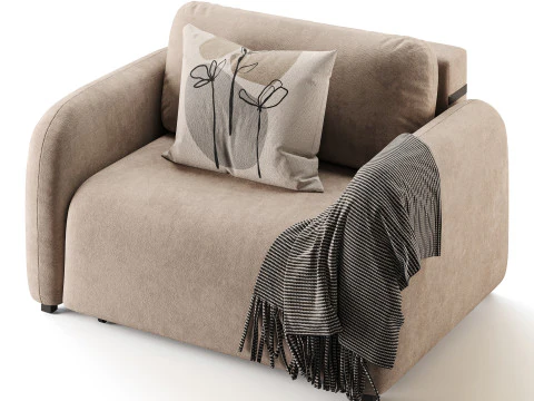 Sofa Lavi Velvet Beige 3D Model