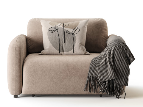 Sofa Lavi Velvet Beige Modelo 3D