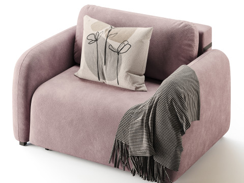 Sofa Lavi Velvet Beige Modelo 3D