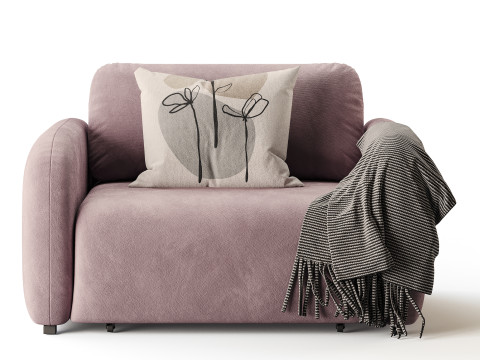 Sofa Lavi Velvet Beige Modelo 3D