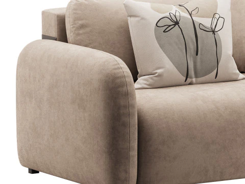 Sofa Lavi Velvet Beige 3D Model