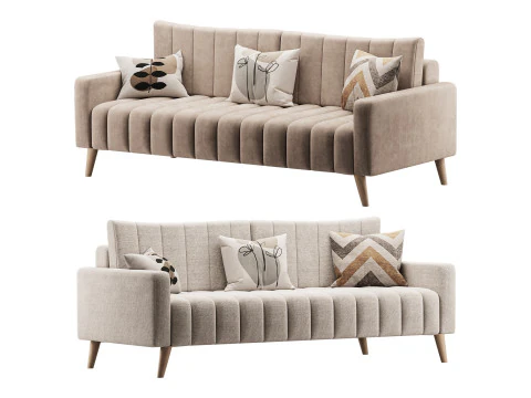 सोफ़ा मार्कफुल वेलवेट ग्रे 3D मॉडल