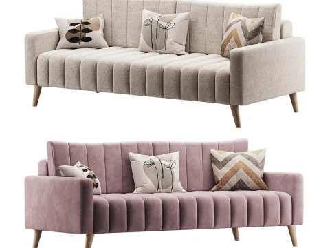 ソファ マークフル ベルベット グレー 3Dモデル