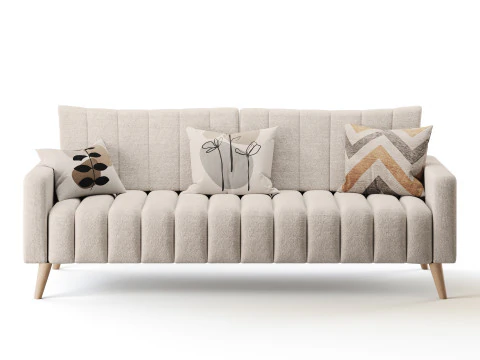 ソファ マークフル ベルベット グレー 3Dモデル