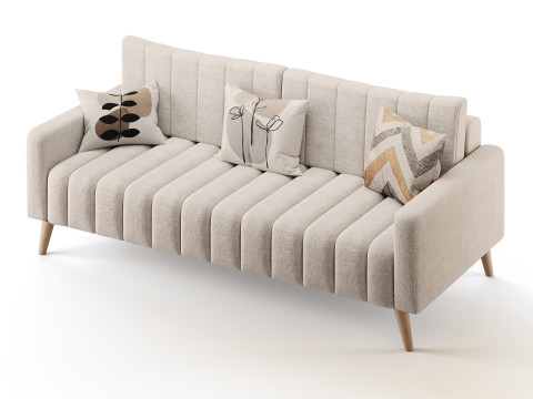 Sofa Markful Velvet Grey 3Dモデル