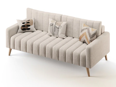 ソファ マークフル ベルベット グレー 3Dモデル