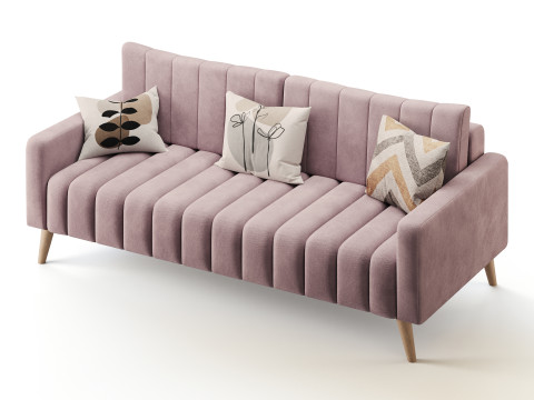 Sofa Markful Velvet Grey 3Dモデル