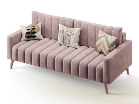 ソファ マークフル ベルベット グレー 3Dモデル