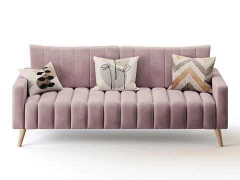 ソファ マークフル ベルベット グレー 3Dモデル