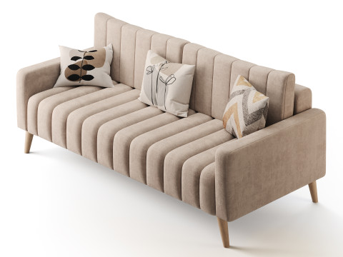 Sofa Markful Velvet Grey 3Dモデル