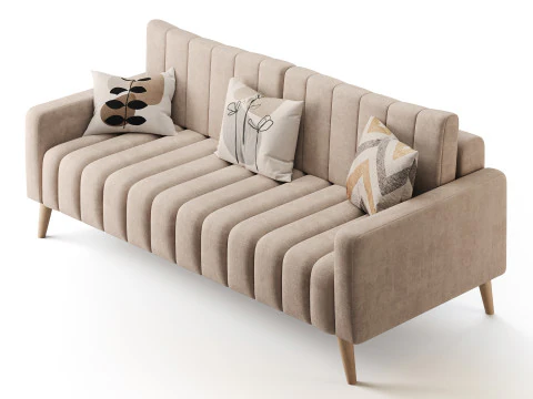 ソファ マークフル ベルベット グレー 3Dモデル