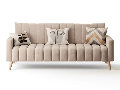 ソファ マークフル ベルベット グレー 3Dモデル