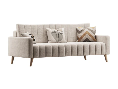 ソファ マークフル ベルベット グレー 3Dモデル