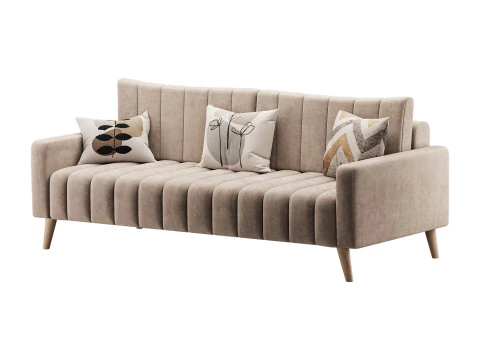 ソファ マークフル ベルベット グレー 3Dモデル