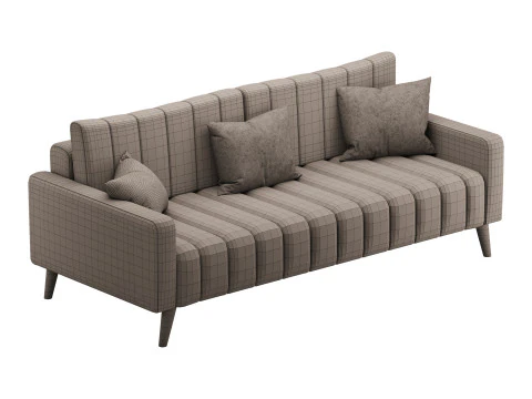 ソファ マークフル ベルベット グレー 3Dモデル