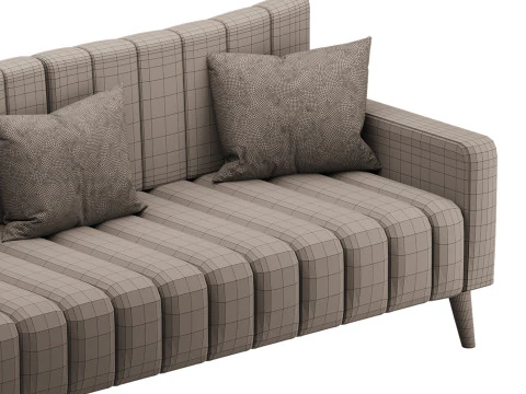 ソファ マークフル ベルベット グレー 3Dモデル