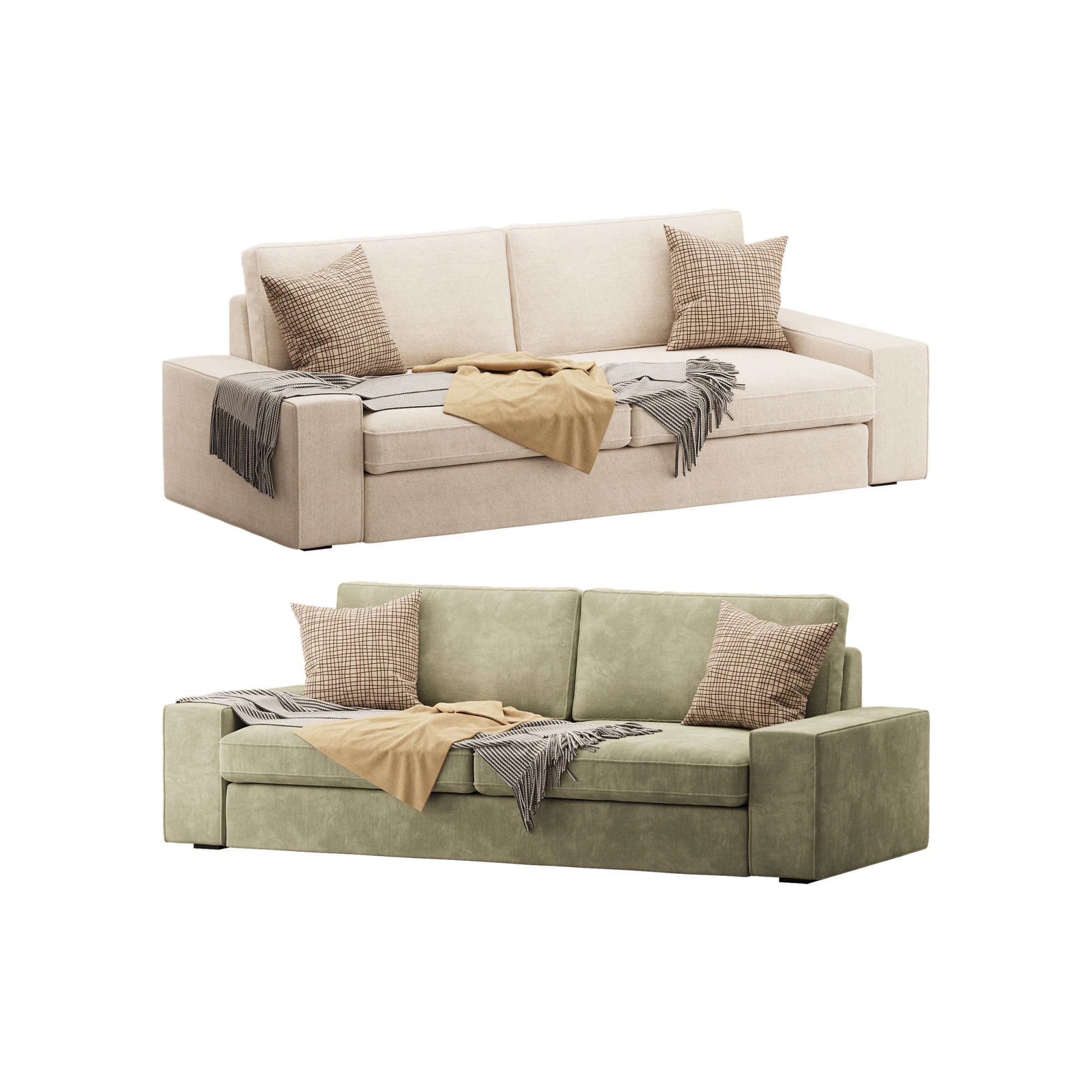 Sofa Tibbleby beigegray 3D Model .c4d .max .obj .3ds .fbx .stl .blend 