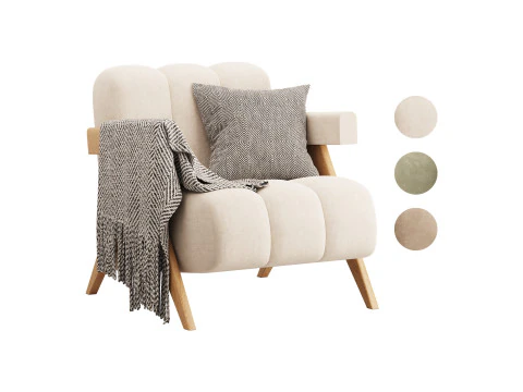 Kursi Lengan Abstrak Model 3D