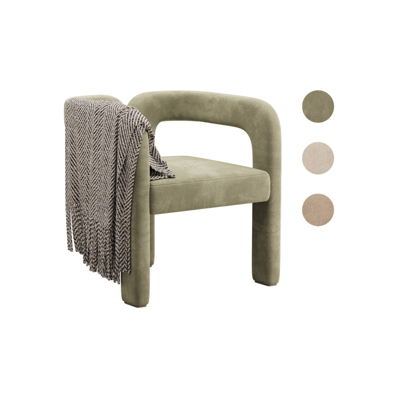 Art Deco Solid Color Arm Chair Modelo 3D .c4d .max .obj .3ds .fbx .stl .blend 