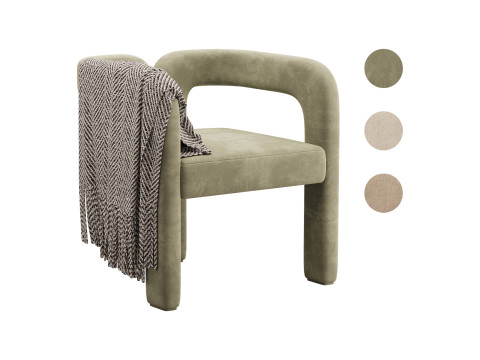 Art Deco Solid Color Arm Chair 3Dモデル