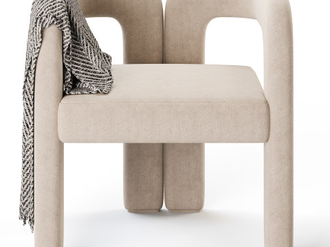 Art Deco Solid Color Arm Chair Modelo 3D
