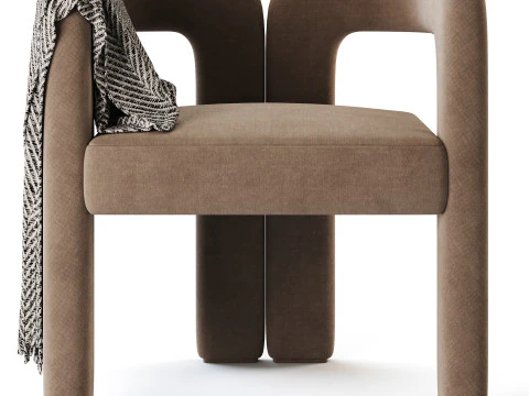 Art Deco Solid Color Arm Chair 3D Model