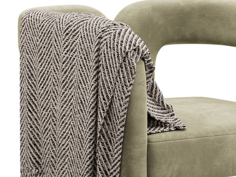 Art Deco Solid Color Arm Chair Modelo 3D
