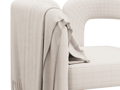 Art Deco Solid Color Arm Chair Modelo 3D