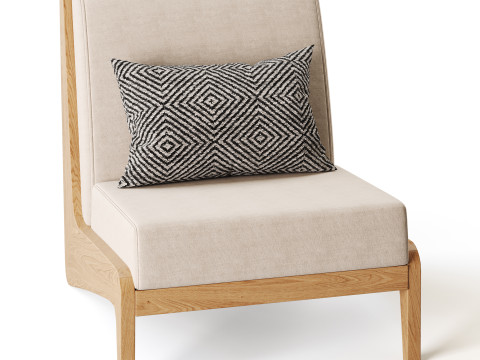 Art Deco White Foam Side Chair 3Dモデル