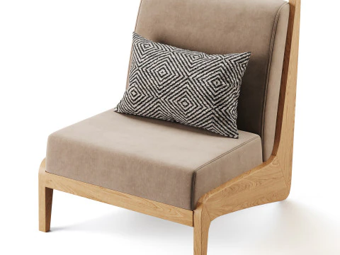 Art Deco White Foam Side Chair 3D Model