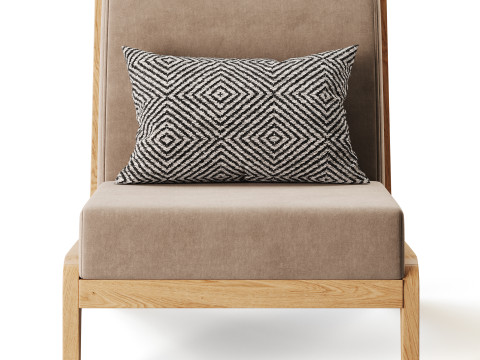 Art Deco White Foam Side Chair 3Dモデル